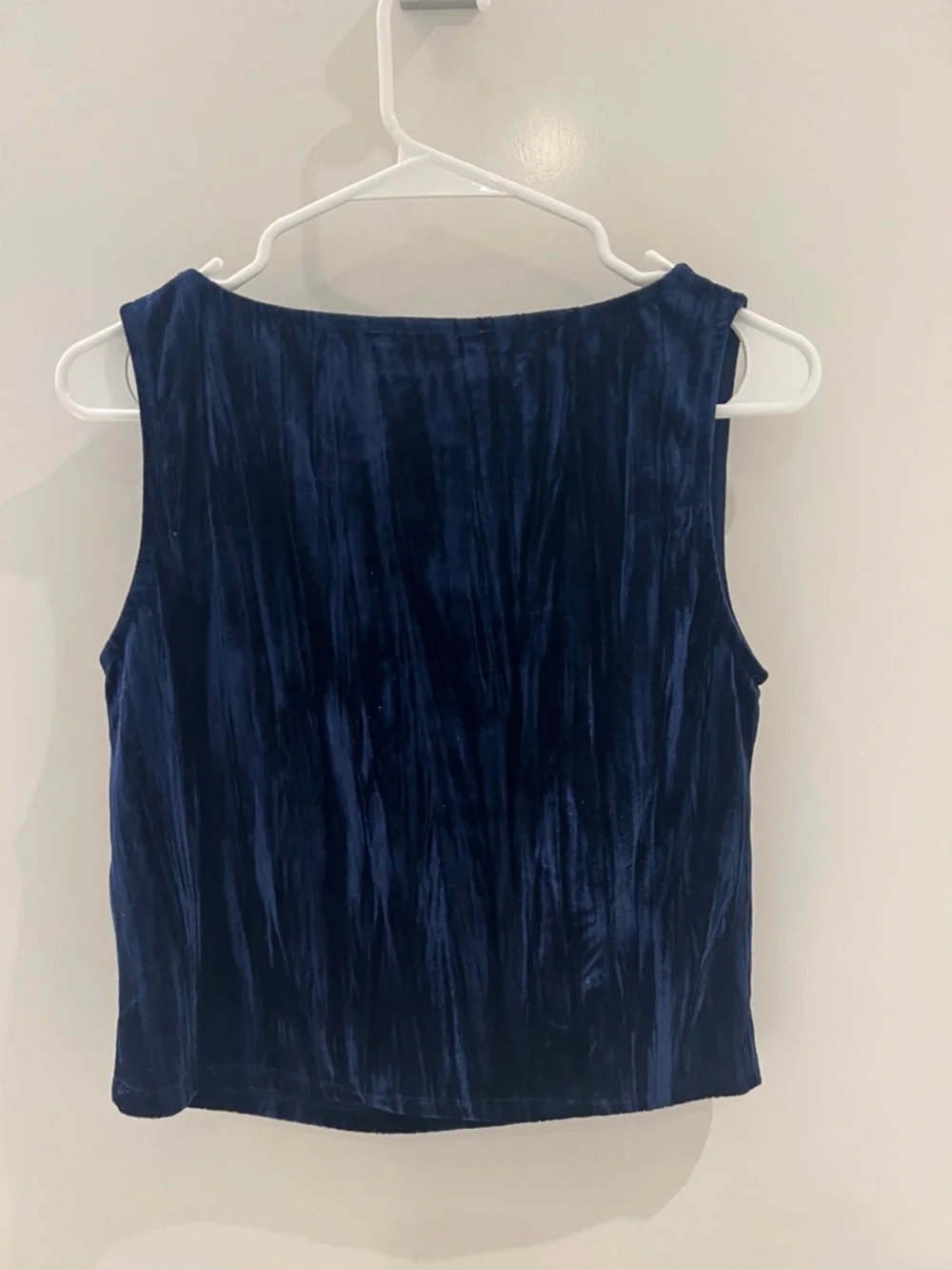 Monk & Lou Sleeveless Navy Velvet Midi Skirt Set - Picture 5 of 14